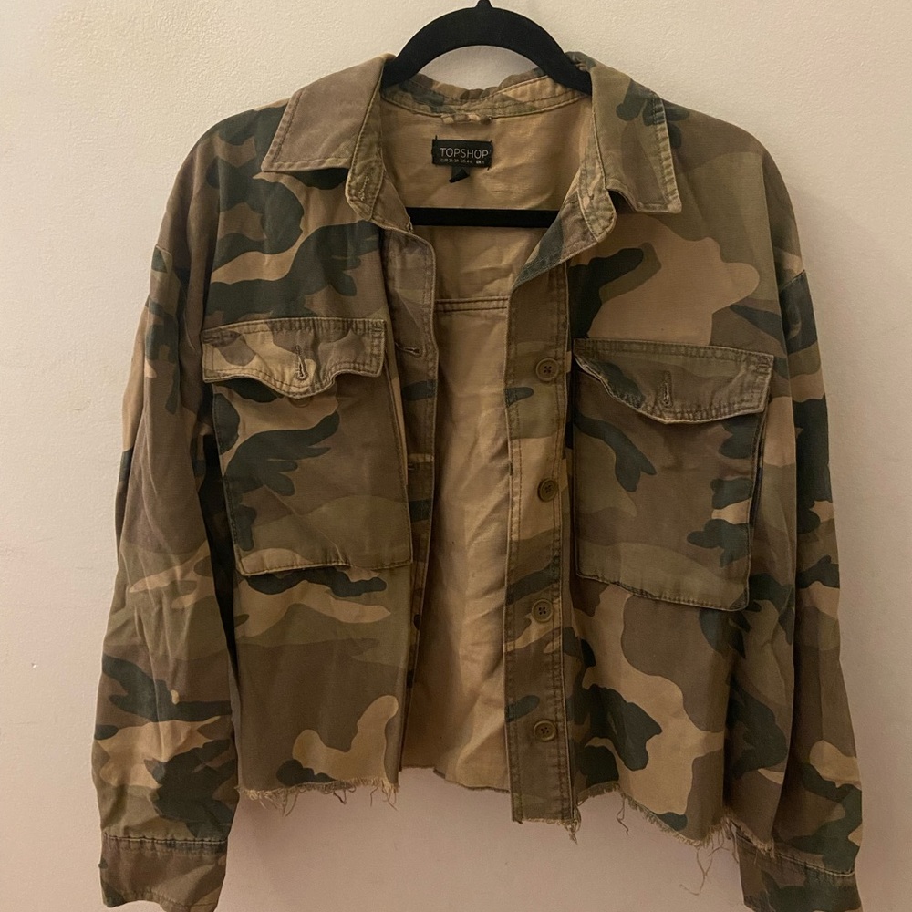 Top Shop Camo Cropped Jacket